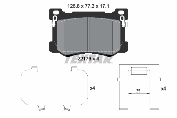 set placute frana,frana disc 2217601 TEXTAR