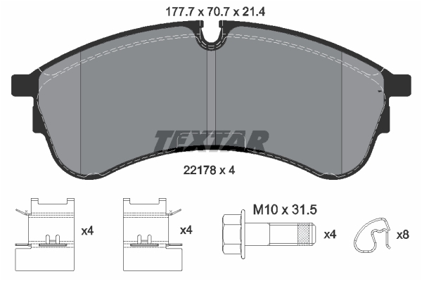 Set placute frana,frana disc 2217801 TEXTAR