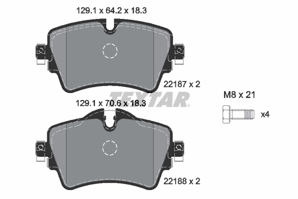 Set placute frana,frana disc 2218701 TEXTAR