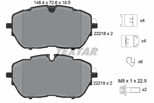 Set placute frana,frana disc 2221801 TEXTAR