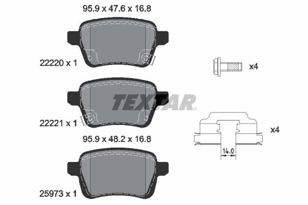 Set placute frana,frana disc 2222001 TEXTAR