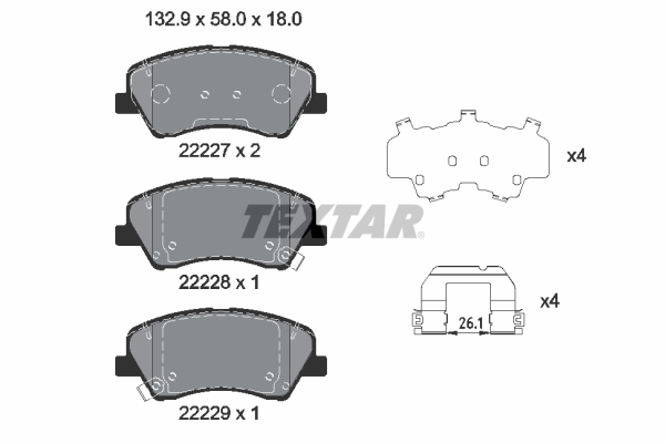 Set placute frana,frana disc 2222701 TEXTAR