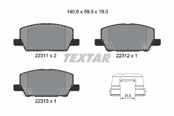 Set placute frana,frana disc 2231102 TEXTAR