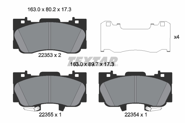 Set placute frana,frana disc 2235301 TEXTAR