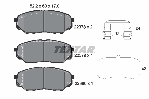 Set placute frana,frana disc 2237801 TEXTAR