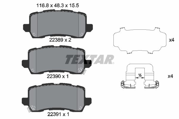 Set placute frana,frana disc 2238901 TEXTAR