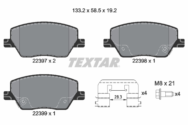 Set placute frana,frana disc 2239701 TEXTAR