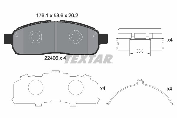 Set placute frana,frana disc 2240601 TEXTAR