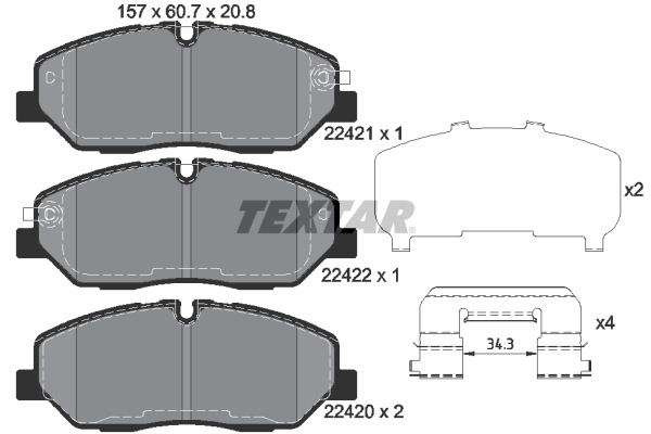 Set placute frana,frana disc 2242101 TEXTAR