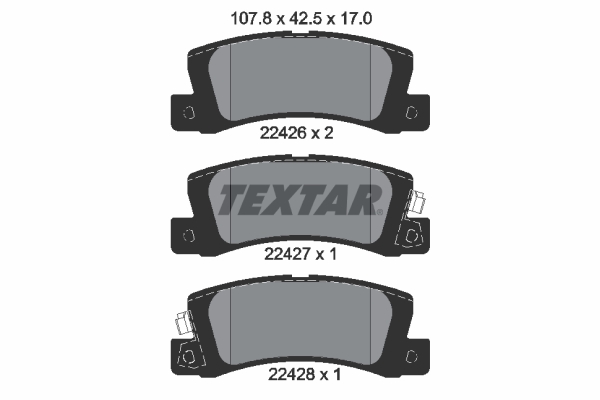 set placute frana,frana disc 2242601 TEXTAR