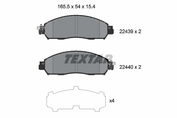 Set placute frana,frana disc 2243903 TEXTAR