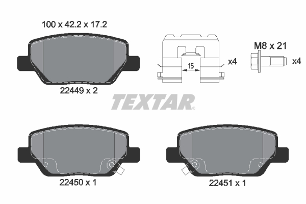 Set placute frana,frana disc 2244901 TEXTAR