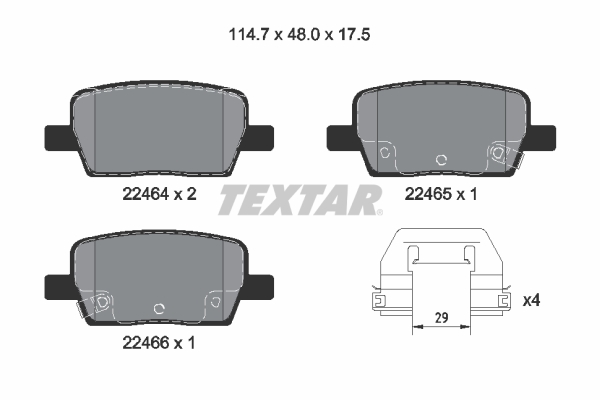 Set placute frana,frana disc 2246401 TEXTAR