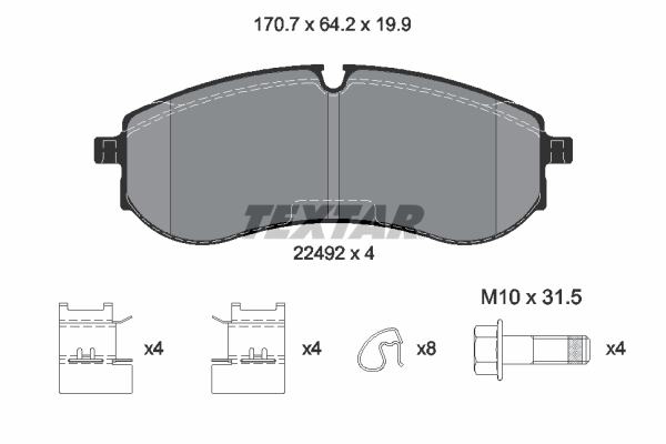 Set placute frana,frana disc 2249201 TEXTAR