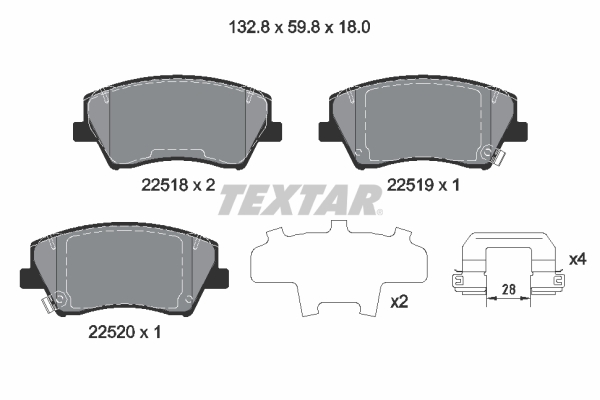 Set placute frana,frana disc 2251801 TEXTAR