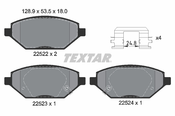 set placute frana,frana disc 2252201 TEXTAR