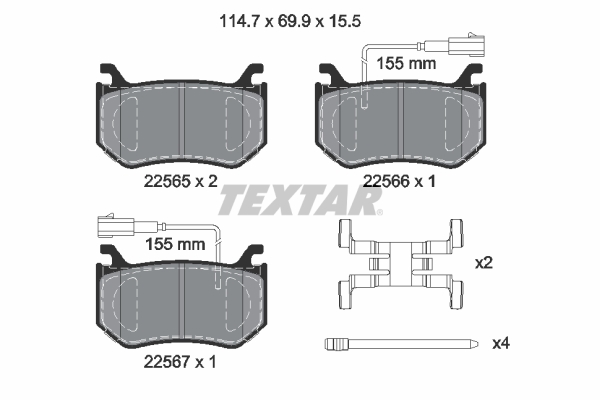 set placute frana,frana disc 2256501 TEXTAR