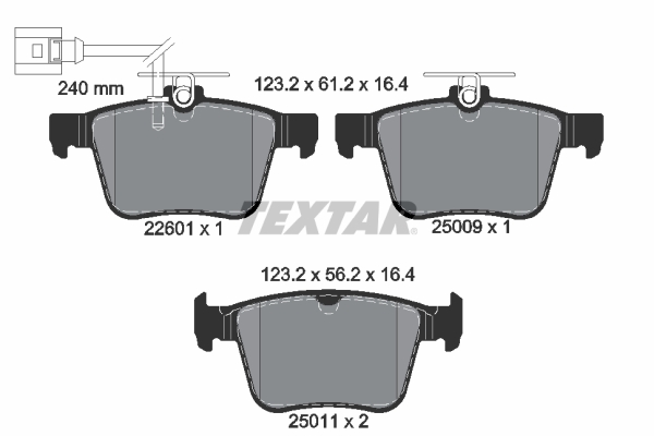 Set placute frana,frana disc 2260101 TEXTAR