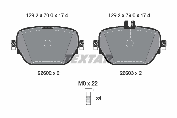 Set placute frana,frana disc 2260203 TEXTAR