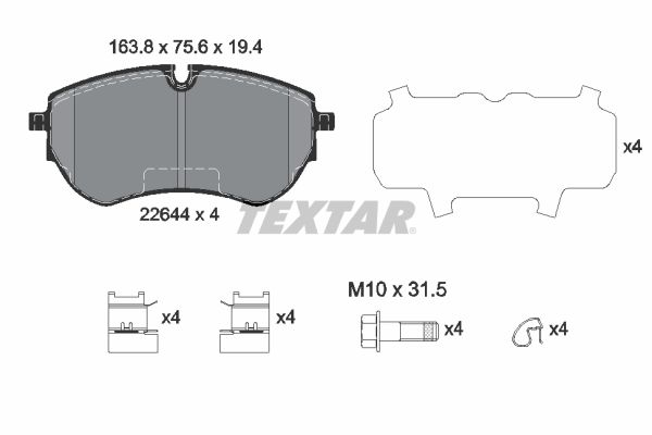 Set placute frana,frana disc 2264401 TEXTAR