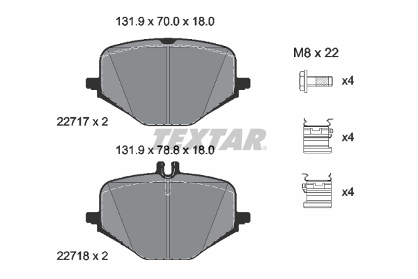 Set placute frana,frana disc 2271701 TEXTAR