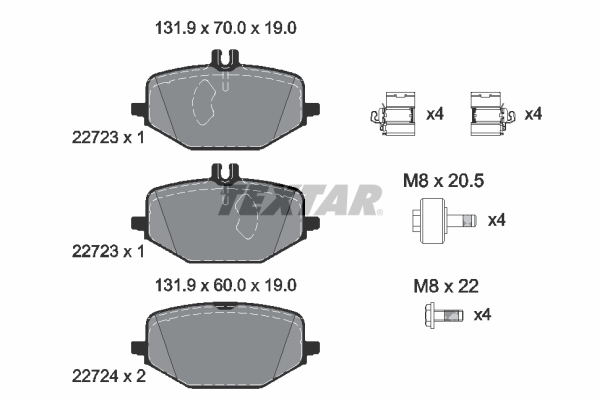 Set placute frana,frana disc 2272301 TEXTAR