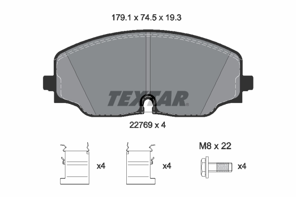 Set placute frana,frana disc 2276901 TEXTAR