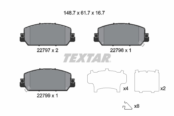 Set placute frana,frana disc 2279701 TEXTAR