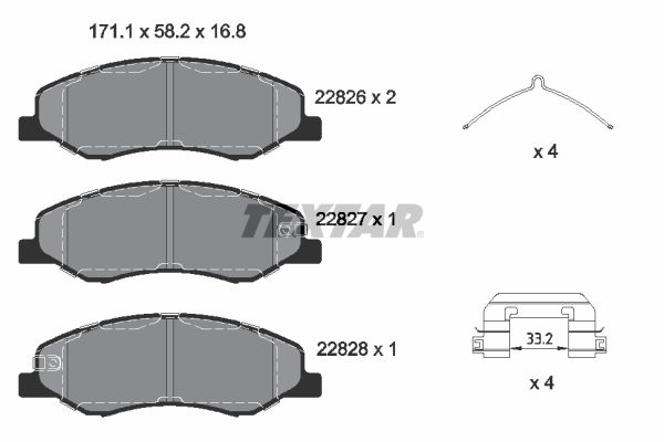 Set placute frana,frana disc 2282601 TEXTAR