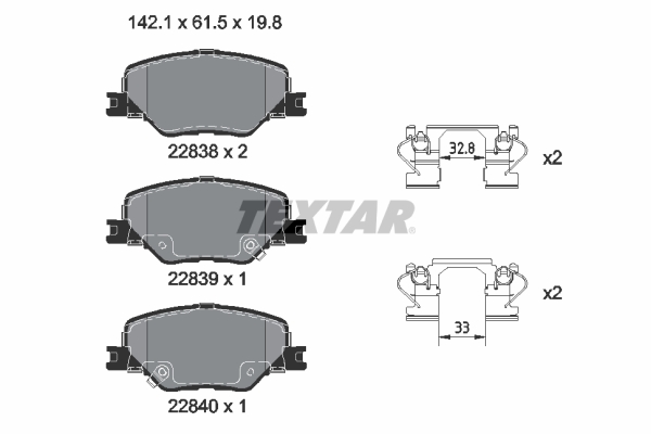 Set placute frana,frana disc 2283801 TEXTAR