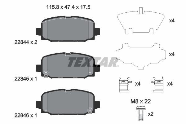 Set placute frana,frana disc 2284401 TEXTAR