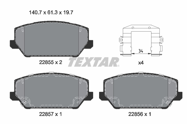 Set placute frana,frana disc 2285501 TEXTAR