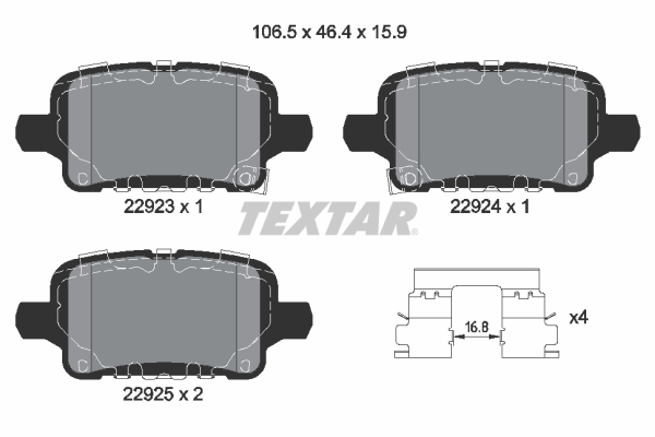 Set placute frana,frana disc 2292301 TEXTAR