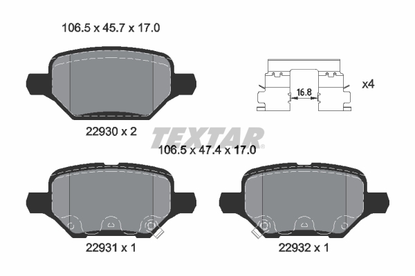 Set placute frana,frana disc 2293001 TEXTAR