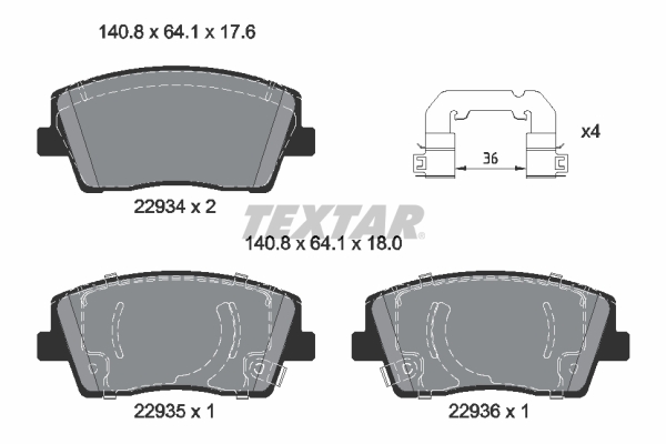 Set placute frana,frana disc 2293401 TEXTAR