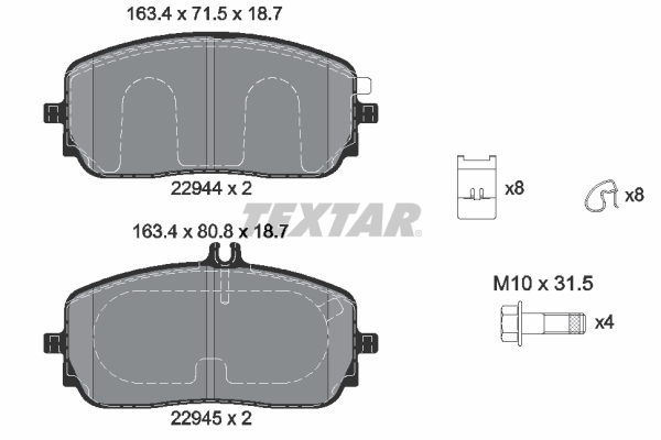 Set placute frana,frana disc 2294401 TEXTAR