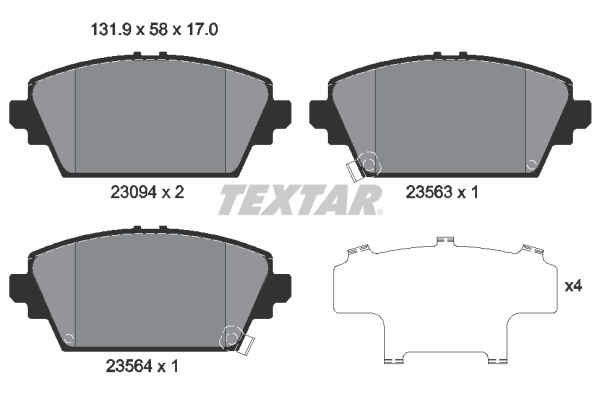 Set placute frana,frana disc 2309401 TEXTAR