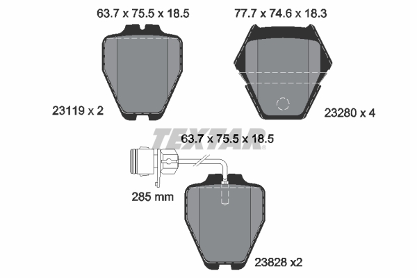 Set placute frana,frana disc 2311901 TEXTAR