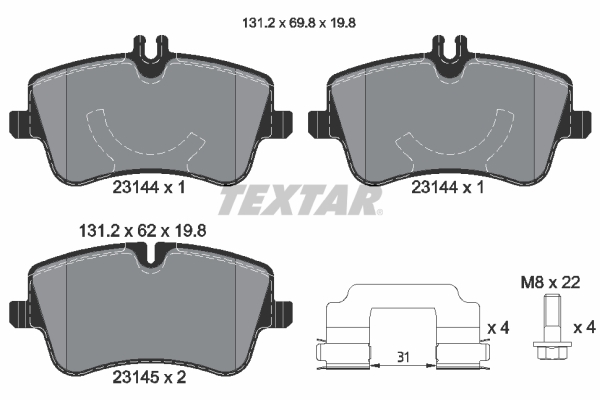 Set placute frana,frana disc 2314401 TEXTAR