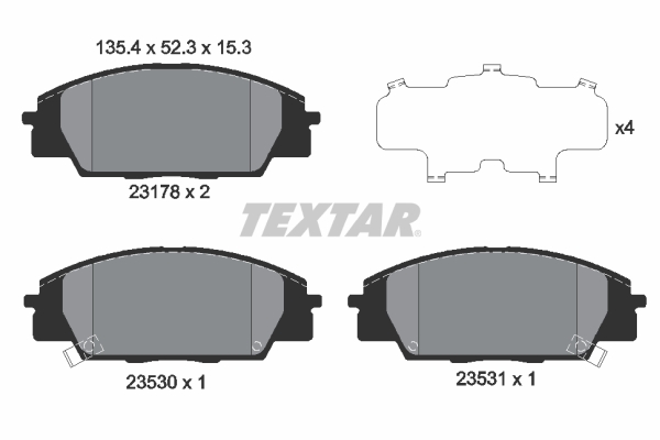 Set placute frana,frana disc 2317801 TEXTAR