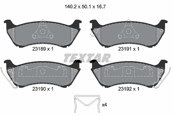 Set placute frana,frana disc 2318902 TEXTAR