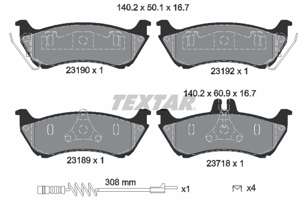 Set placute frana,frana disc 2319002 TEXTAR