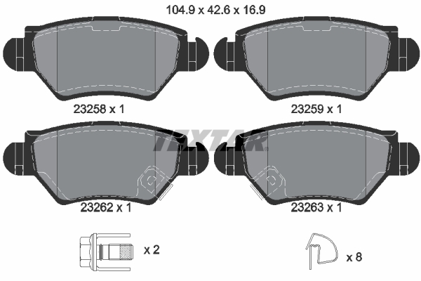 Set placute frana,frana disc 2325803 TEXTAR