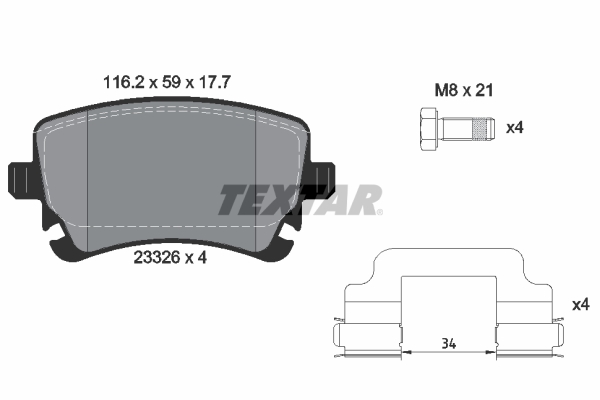 Set placute frana,frana disc 2332607 TEXTAR