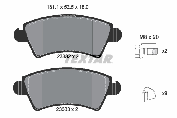 Set placute frana,frana disc 2333201 TEXTAR