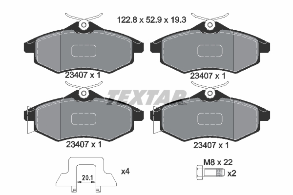 Set placute frana,frana disc 2340702 TEXTAR