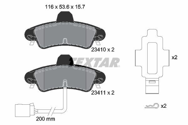 set placute frana,frana disc 2341008 TEXTAR