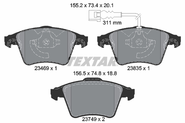 Set placute frana,frana disc 2346901 TEXTAR