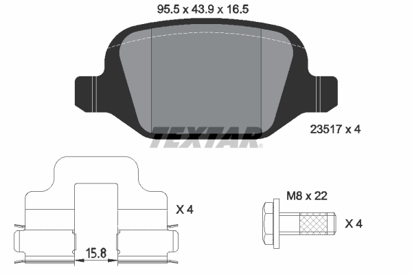 Set placute frana,frana disc 2351703 TEXTAR