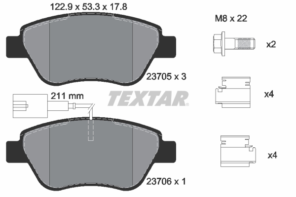 Set placute frana,frana disc 2370502 TEXTAR